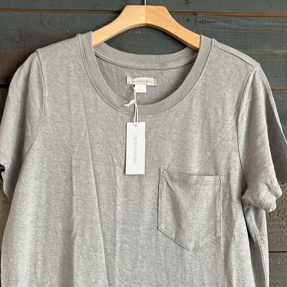 Outerknown Neptune Tee Dress Short Sleeves Tshirt Dress L Gray - Picture 3 of 11